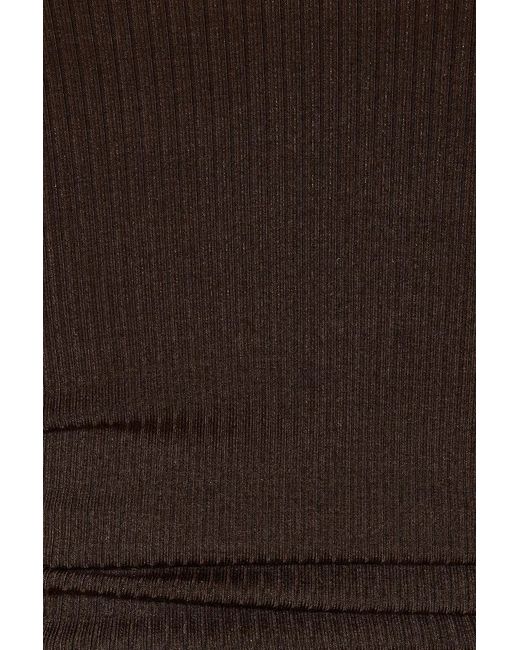 Garage Brown Open Neck Ribbed Cami Top
