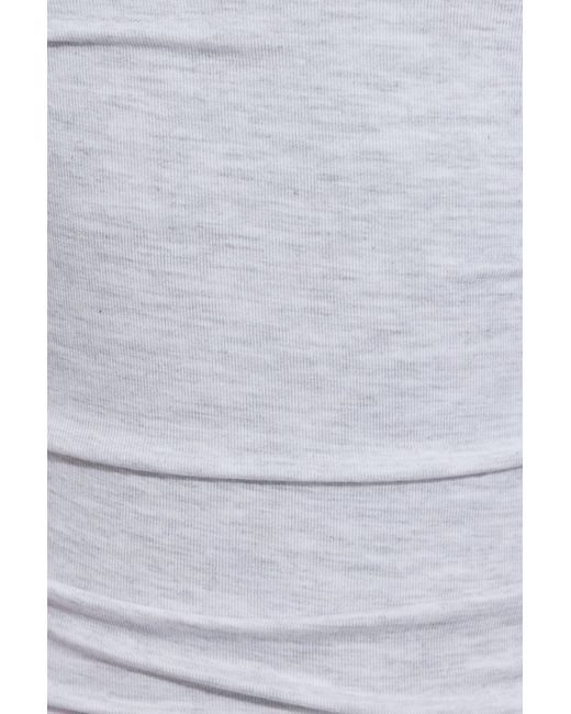 Garage White One Shoulder Draped Top