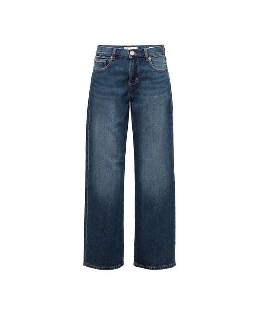 Garage Blue Low Rise Straight Jeans