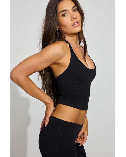 Garage Black Softactive Scoop Halter Top