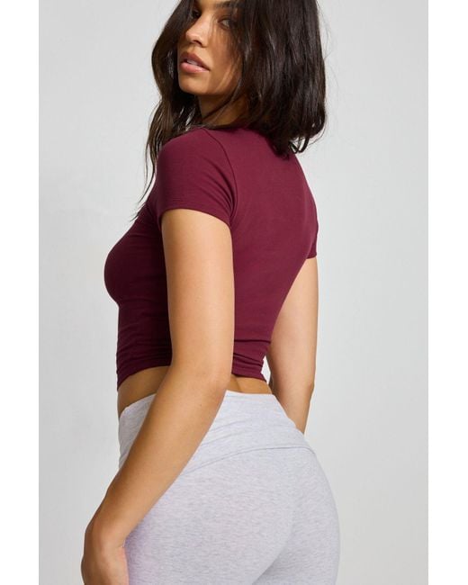 Garage Red Crewneck Cropped T-Shirt