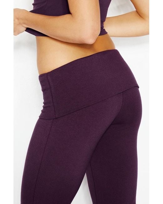 Garage Purple Stretchterry Foldover Bootcut Pants