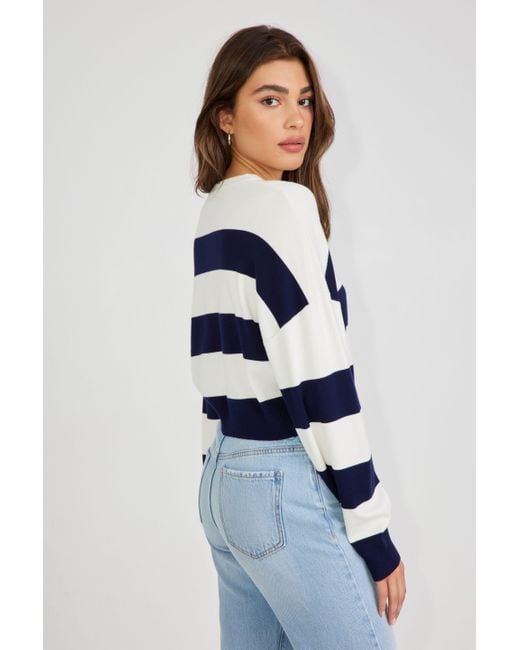 Garage Blue Boxy Stripe Sweater