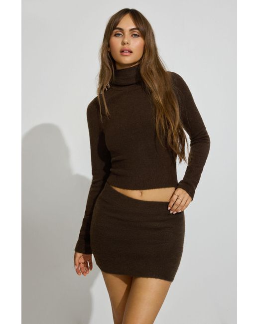 Garage Black Long Sleeve Spongy Fitted Turtleneck