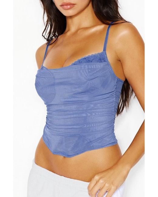 Garage Blue Ally Mesh Peekaboo Bustier