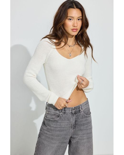 Garage White Supersoft Crop Sweater