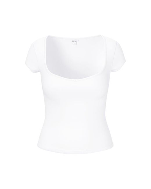 Garage White Sleek Sweetheart T Shirt