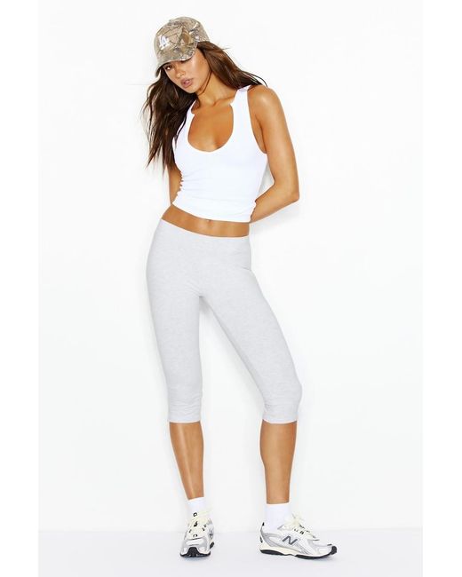 Garage White Stretchterry Capri Pants