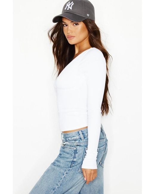 Garage White Snatchrib Crossover Longsleeve Top