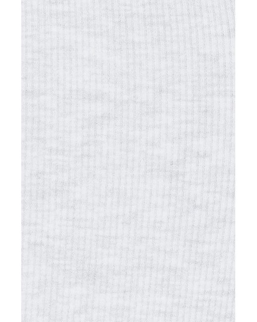 Garage White Snatchrib Notch Tank Top