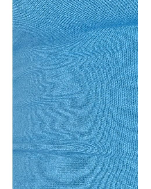 Garage Blue Stretchterry Open Back Halter Top