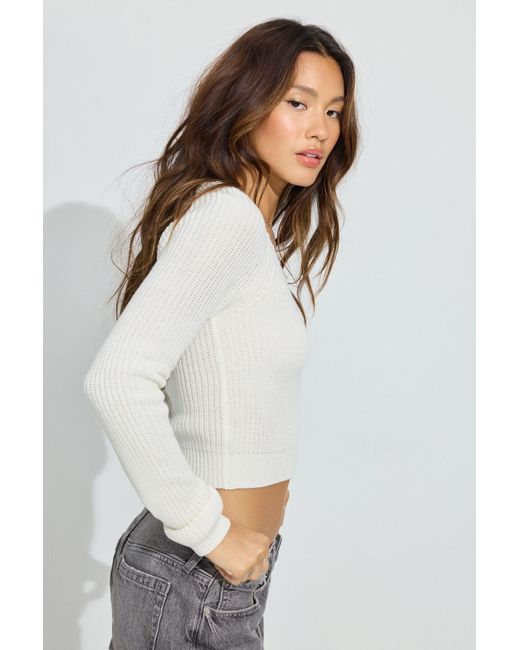 Garage White Supersoft Crop Sweater