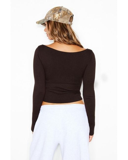 Garage Black Ryan Fitted Boatneck Sweater