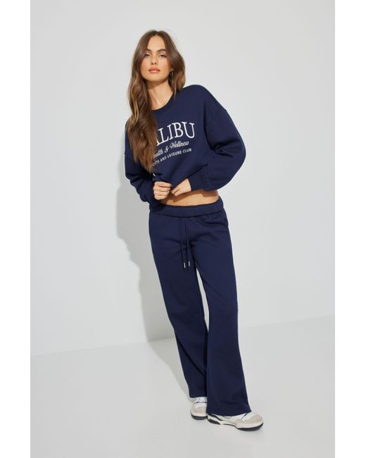 Garage Blue Straight Leg Panel Sweatpants