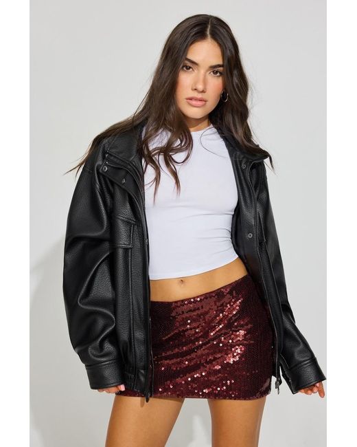 Garage Red Micro Sequin Skort
