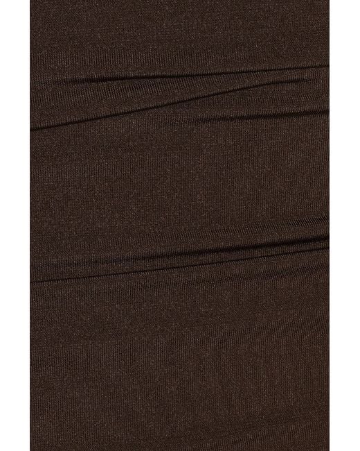 Garage Black Ruched Pixie Halter Top