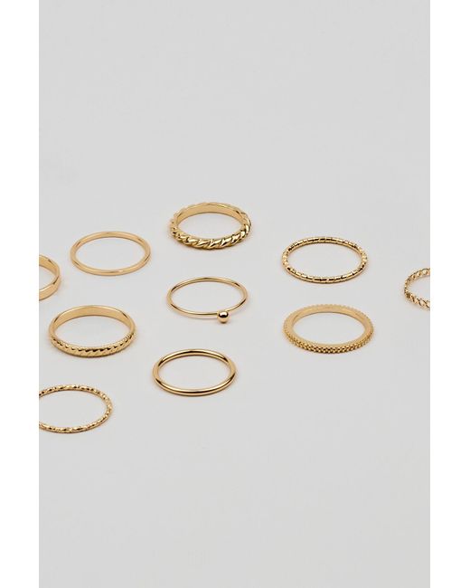 Garage Black Set Of 10 Simple Rings