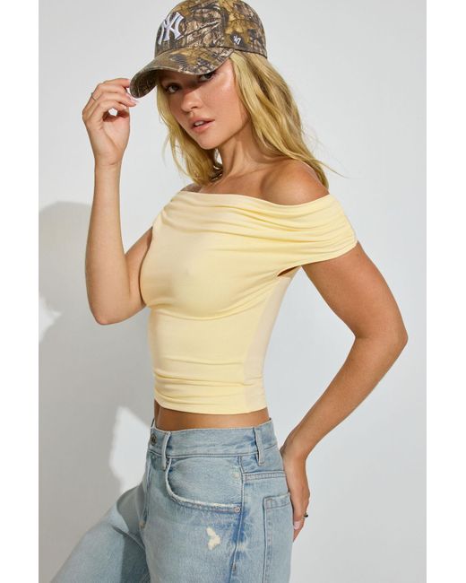 Garage Multicolor Smooth Off Shoulder T-Shirt