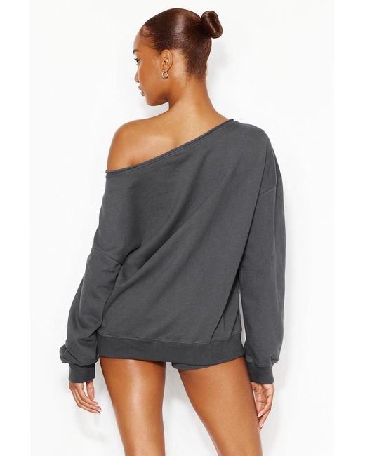 Garage Blue Softterry Off Shoulder Sweatshirt