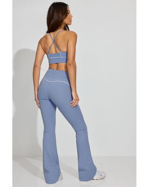 Garage Blue Softactive Flare Leggings With Piping