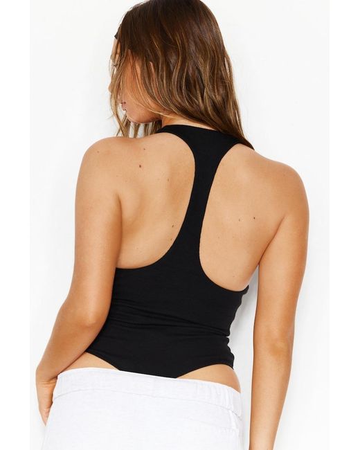 Garage Black Snatchrib Racerback Bodysuit