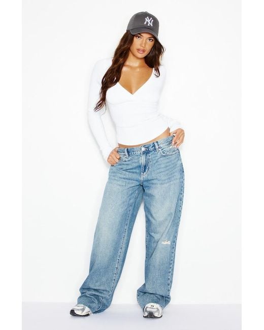 Garage White Snatchrib Crossover Longsleeve Top