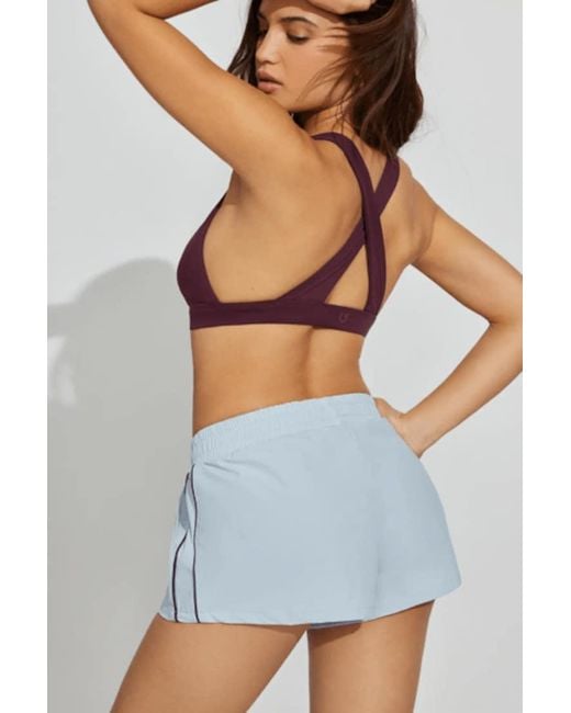 Garage Blue Nylon Striped Shorts