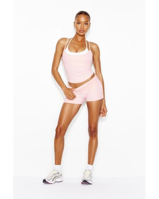 Garage Pink Active Layered Tank Top
