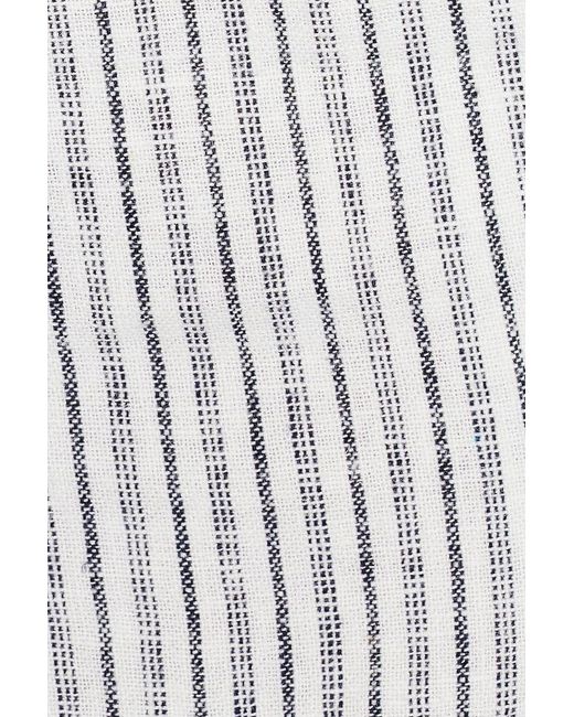 Garage Blue Clean Linen Mini Shorts
