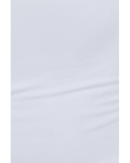 Garage White Smooth Open Neck Long Sleeve Tee