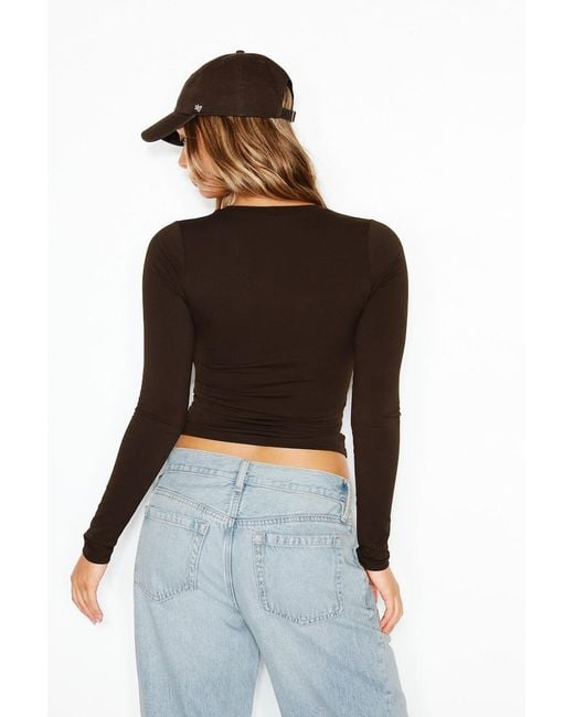 Garage Black Sleek Crewneck Longsleeve Top
