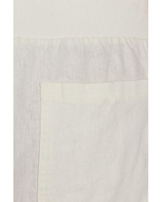 Garage White Linen Pull-On Shorts