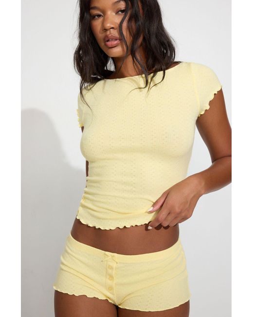 Garage Natural Pointelle Boatneck T-Shirt