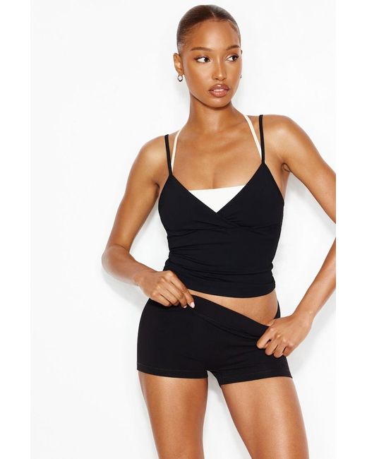 Garage Black Stretchterry Cheeky Shorts