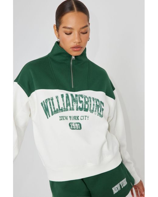 Garage Green Fleece Half-zip Sweater