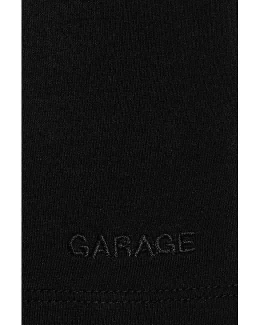 Garage Black Stretchterry Striped Micro Shorts