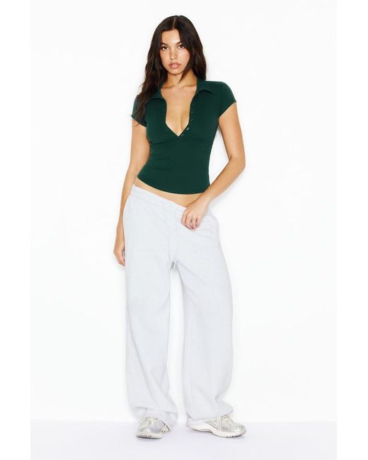 Garage Green Sleek Short Sleeve Polo Top