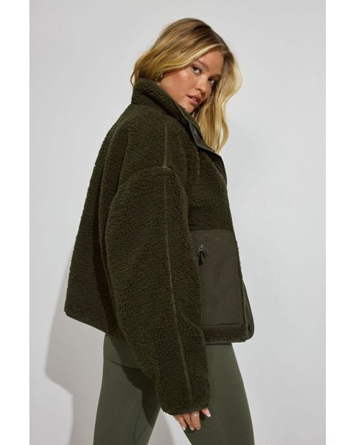 Garage Green Sherpa Mixed Media Jacket