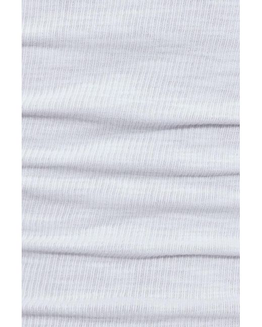 Garage White Cap Sleeve Ribbed T-Shirt