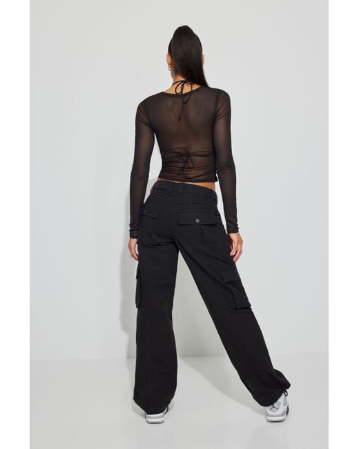 Garage Low Rise Wide Cargo Pant in Black Lyst