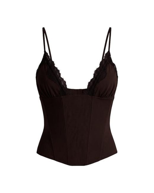 Garage Black Adela Lace Trim Cami Corset