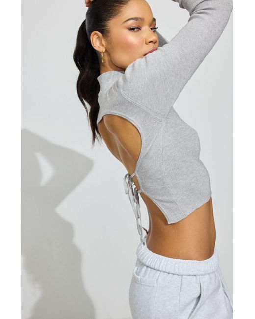 Garage Gray Apron Back Sweater