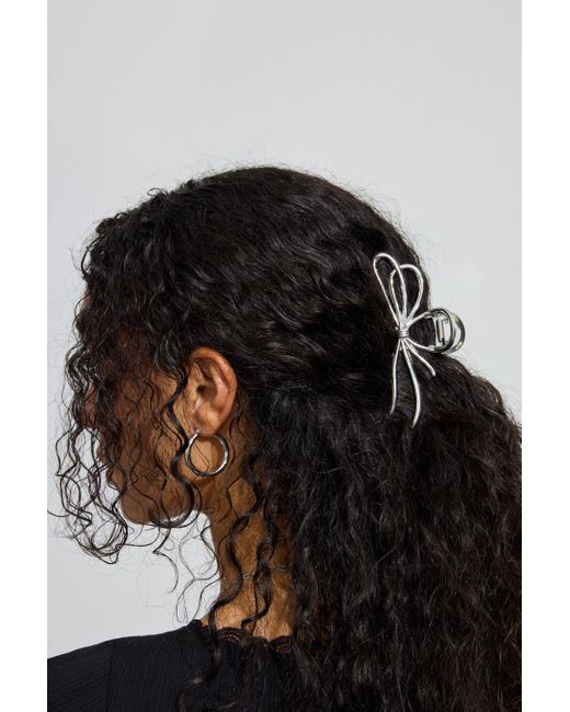 Garage White Metal Ribbon Hair Claw Clip