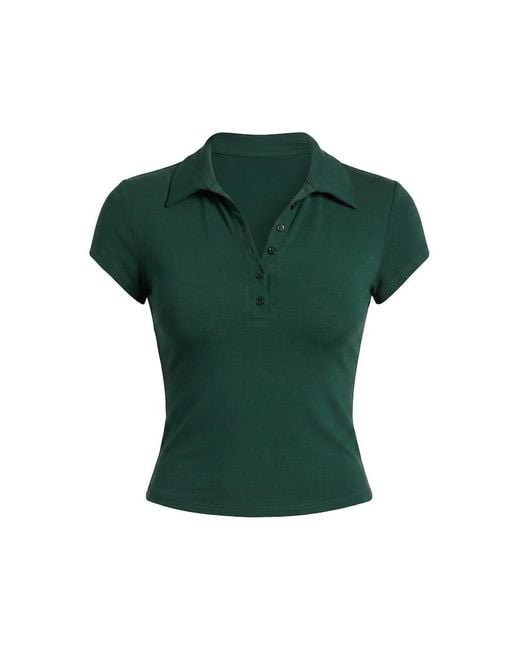 Garage Green Sleek Short Sleeve Polo Top