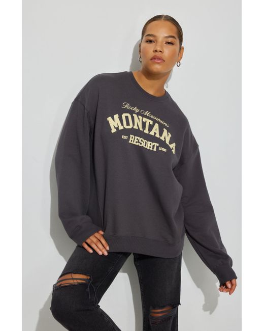 Garage Oversized Crew Neck Sweater in Gray | Lyst