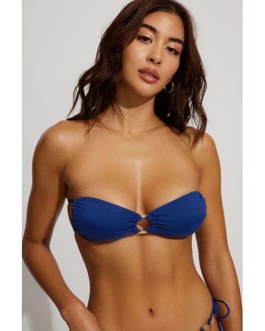Garage Blue Halter Bikini Top