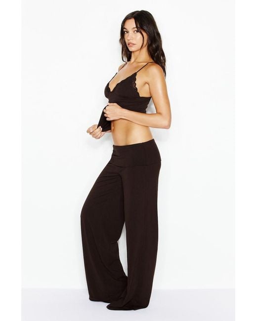 Garage Brown Modal Foldover Pants