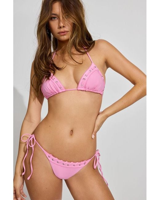 Garage Red Cheeky Side Tie Bikini Bottom