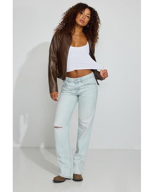 Garage Brown Faux Leather Worker Jacket