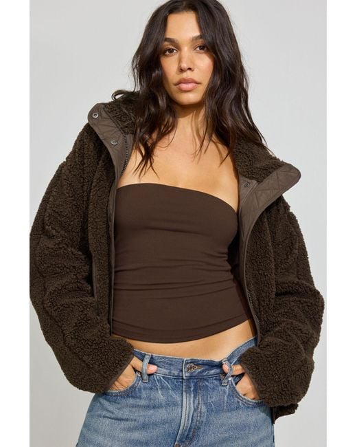 Garage Black Sherpa Mixed Media Jacket